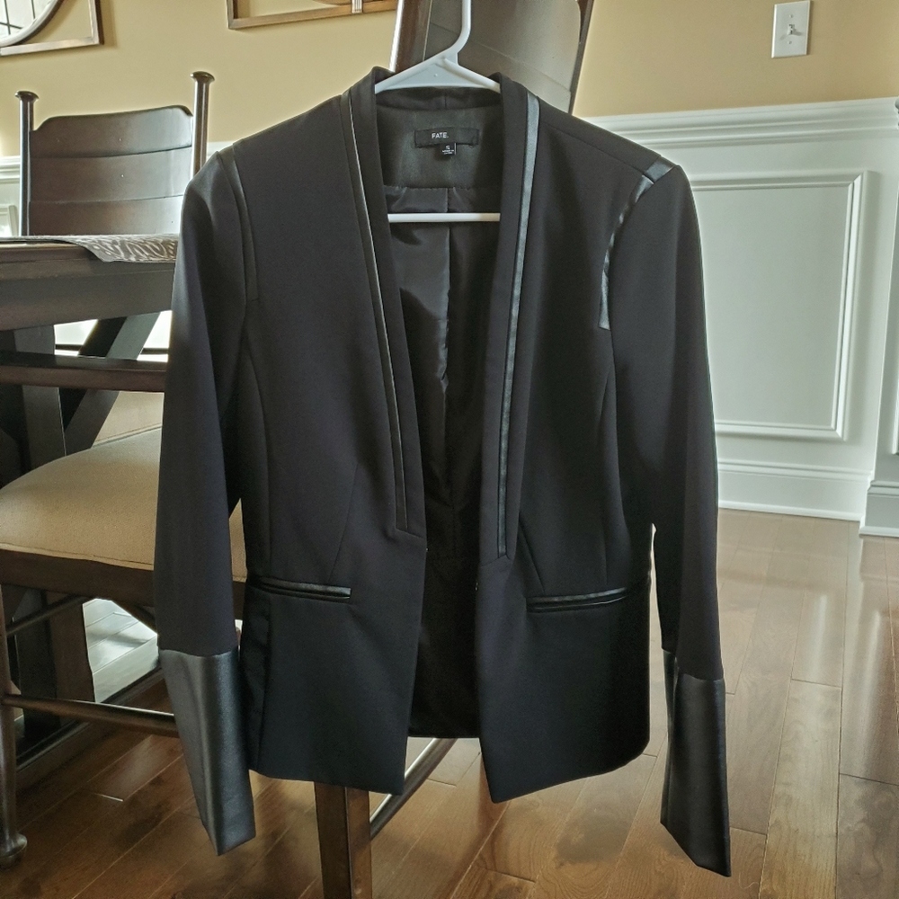 Fate Mixed Media Small Black Jacket Blazer